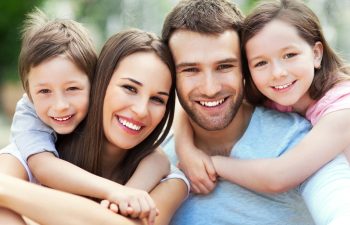 Happy family outdoors