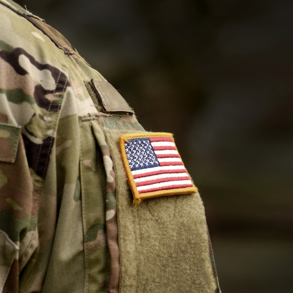 Memorial day. Veterans Day. American Soldiers Saluting. US Army. Military of USA . empty space for text
